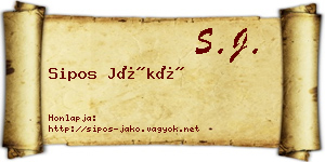 Sipos Jákó névjegykártya